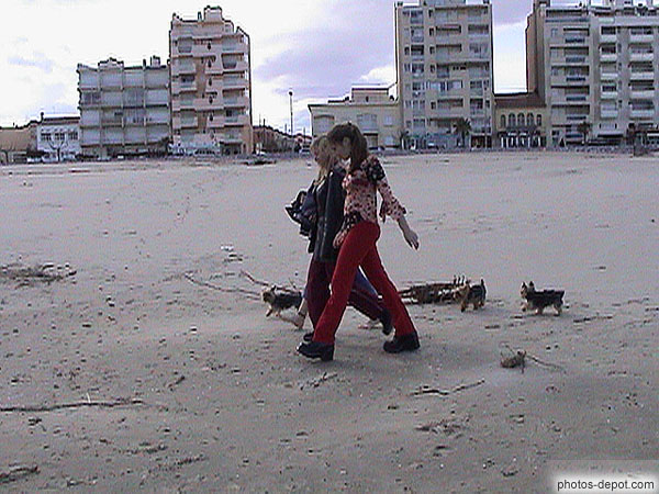 photo de filles marchent plage