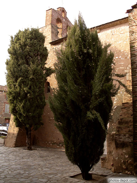 photo d'arbres devant l'Eglise