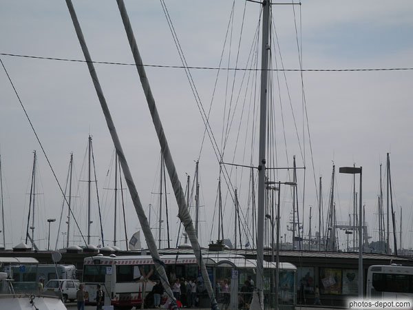 photo de mats des bateaux dans le port