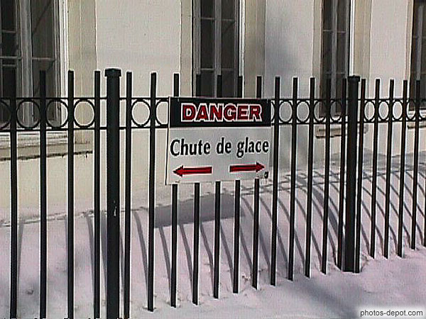 photo de Danger, chute de glace