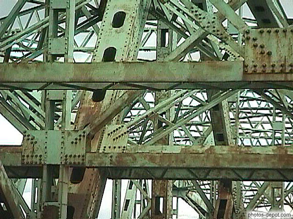 photo d'Enchevetrement de poutres de fer du pont Jacques Cartier