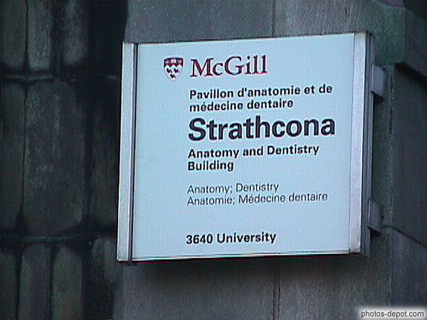 photo de Mc Gill Université pavillon anatomie médecine dentaire