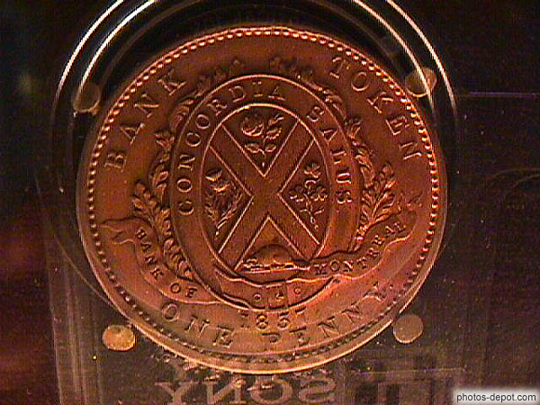 One penny, Concordia Salus, Bank of Montreal 1837