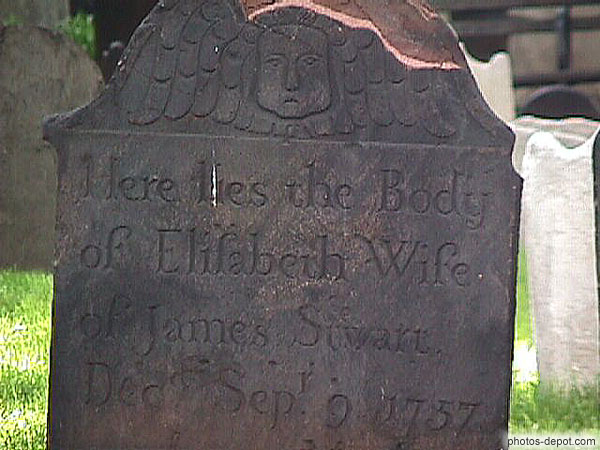 photo d'Here lies the body of Elisabeh wife of james Suwart