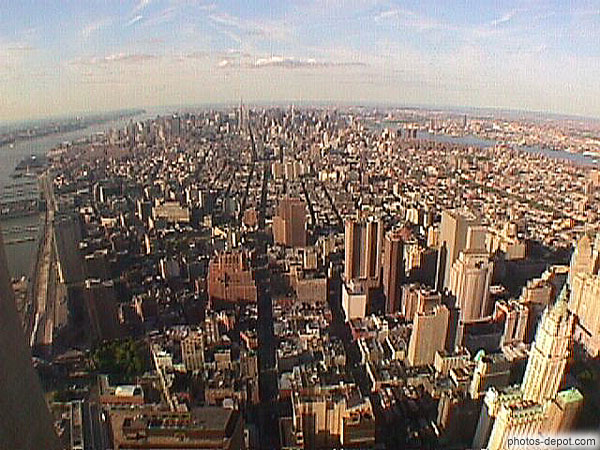 Ile de Manhattan depuis le WTC USA, New York, Photo 1998