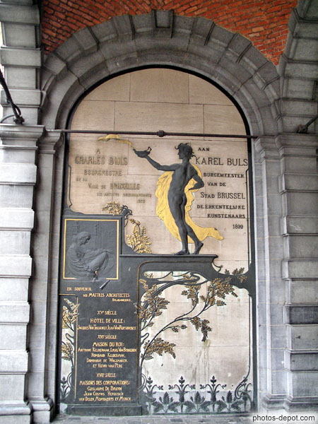 photo de plaque commémorative à Charles Buls, Bourgmestre de Bruxelles