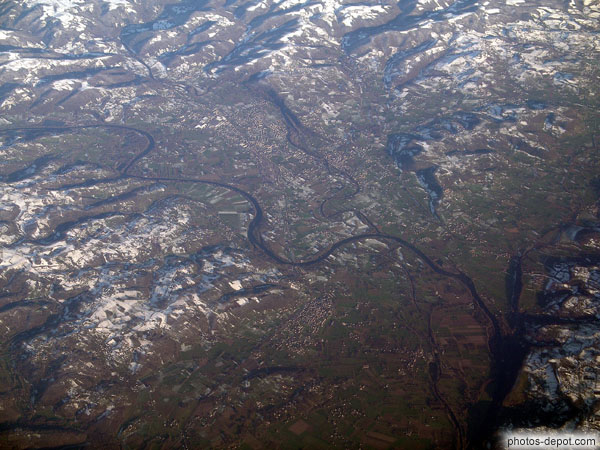 Fleuve sinueux vue d'avion France, Photo 2007