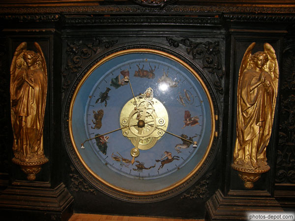 photo de cadran présentant la position des planètes, Horloge Atronomique, Cathédrale St Jean