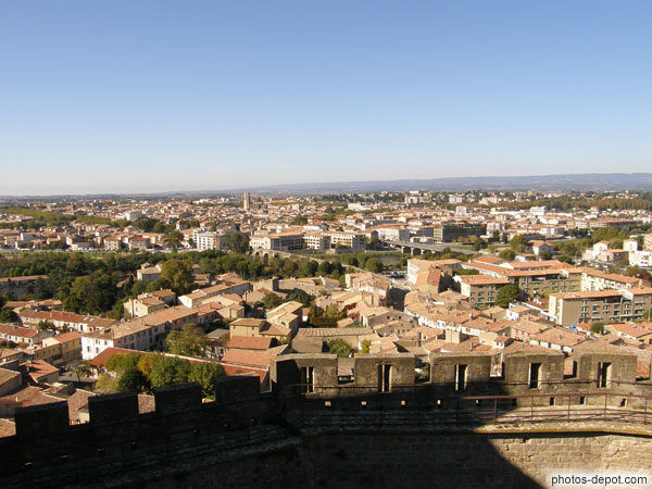 photo de Carcassonne ville neuve vue des remparts du chateau