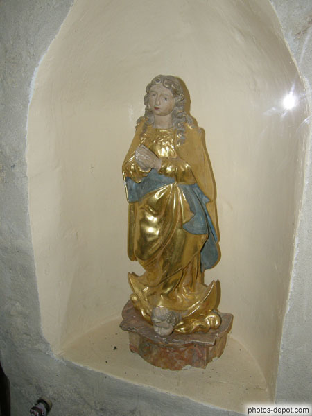 photo de Rare représentation de Vierge enceinte, bois polychrome, église de Cucugnan