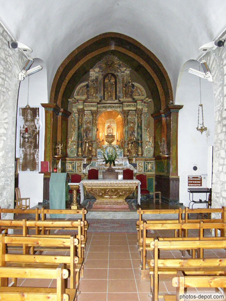 photo de retable du maitre autel, église d'Odeillo