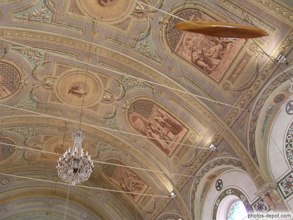 photo de plafond de bois peint Notre Dame de Bonsecours