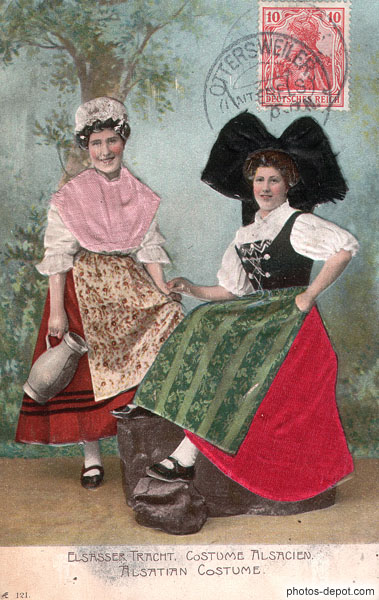 photo d'alsaciennes en costume, Deutsches Reich 1907