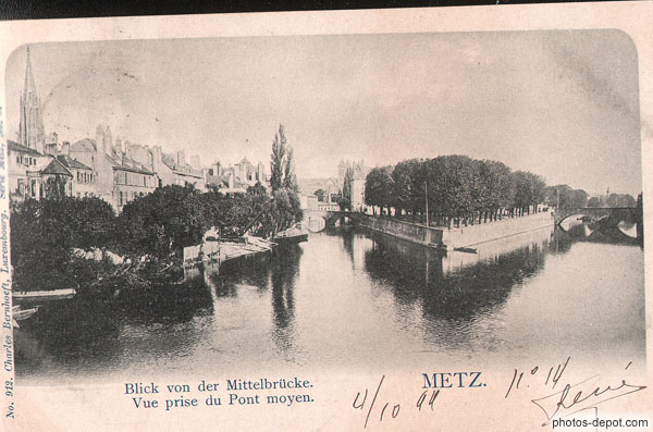 photo de Vue prise du Pont Moyen, Metz 1899