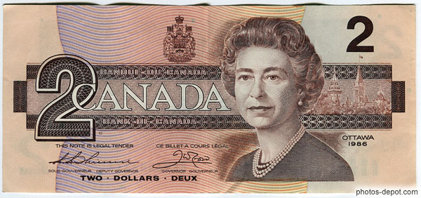 photo de billet de 2$ canadien