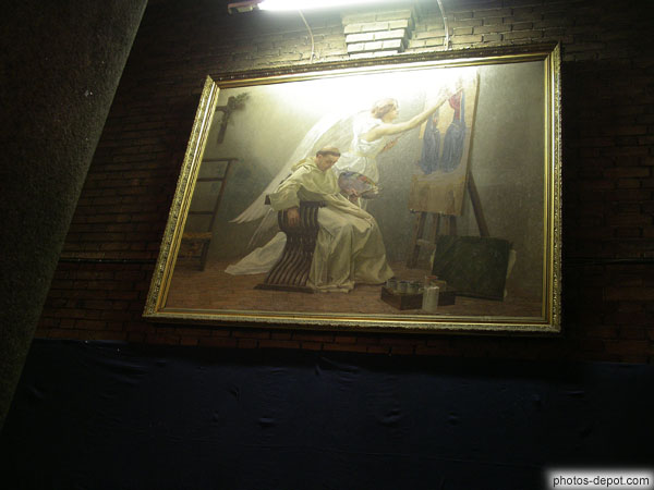photo d'image de la muse : ange terminant le tableau inachevé du moine endormi, église Saint-Michel des Batignolles