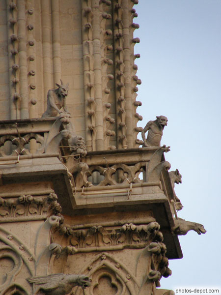 photo de Gargouilles de diables cornus sur la Cathédrale Notre Dame