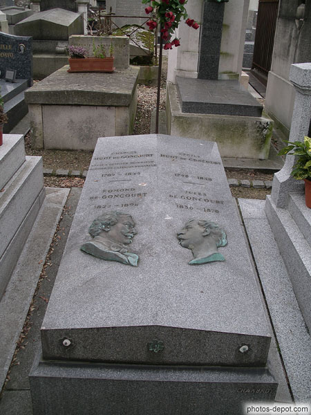 photo de tombe des Frères Goncourt Jules et Edmond
