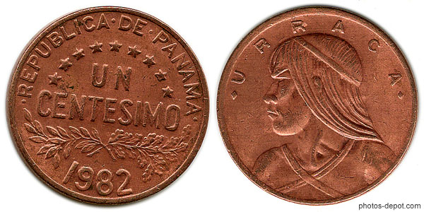 Pi�ce 1 centesimo URRACA Panama 1982