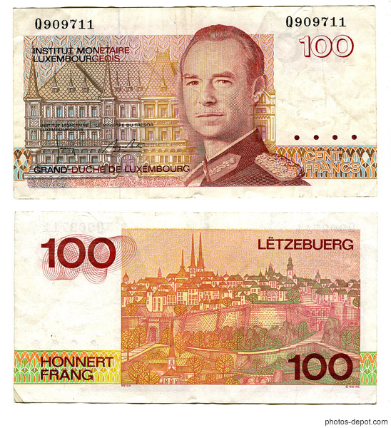 photo de Billet 100 francs Grand Duché du Luxembourg