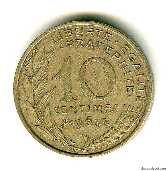 photo de piece 10 centimes 1963