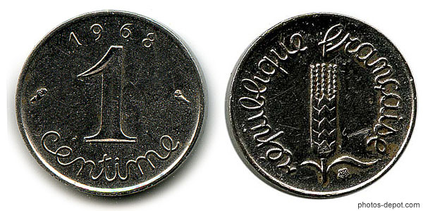 photo de piece-1-centime republique-française 1968