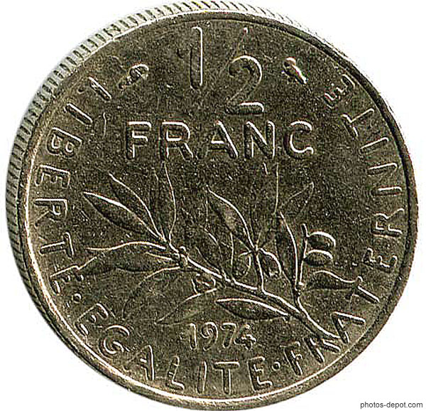 photo de piece-1 demi-franc-1974