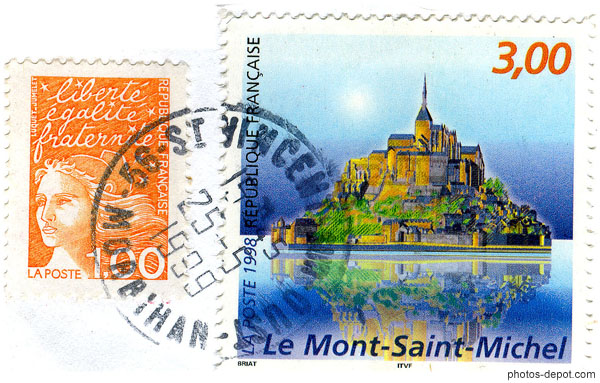 photo de timbre mt St Michel 3,00 frs