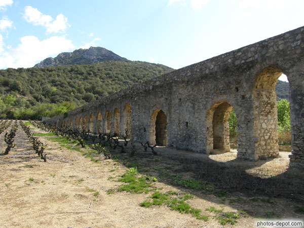 photo d'Aqueduc romain traversant les vignes, d'accès libre