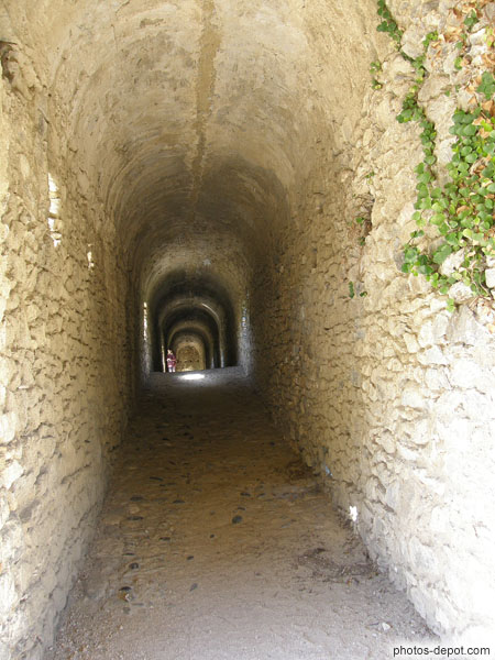 photo de pont couvert sous l'aqueduc romain