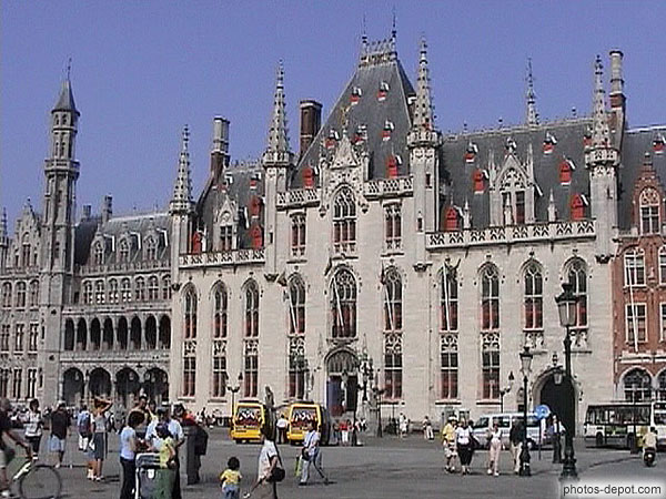 Batiments communaux néogothiques Belgique, Bruges, Photo 2002