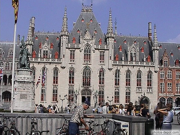 Batiments communaux néogothiques Belgique, Bruges, Photo 1999