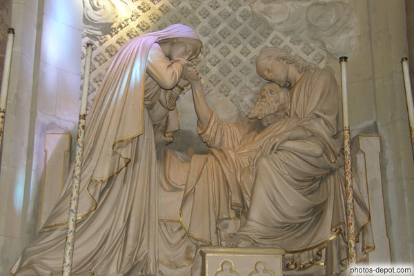 photo de mort de St Joseph entouré de Jésus et de la Vierge