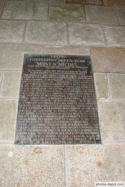 photo de Liste des chevaliers d�fenseurs du mont St Michel