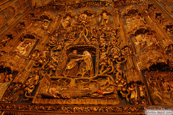photo d'Arbre de Jessé, retable gothique flamand de la chapelle santa Ana