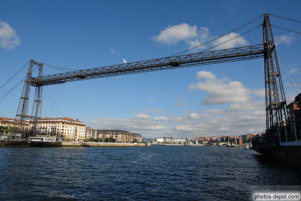 photo d'impressionnante hauteur et largeur du plus vieux pont transborder en activité au monde