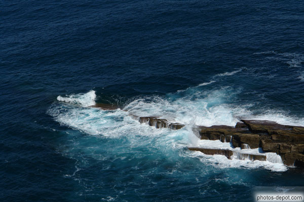 photo de mouvements de la mer sur les rochers