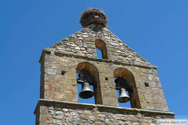 photo de clocher et nid de l'Ermitage de Nostra Senora del Rosario