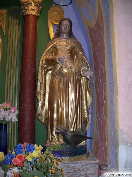 photo de sainte Marguerite au dragon à ses pieds