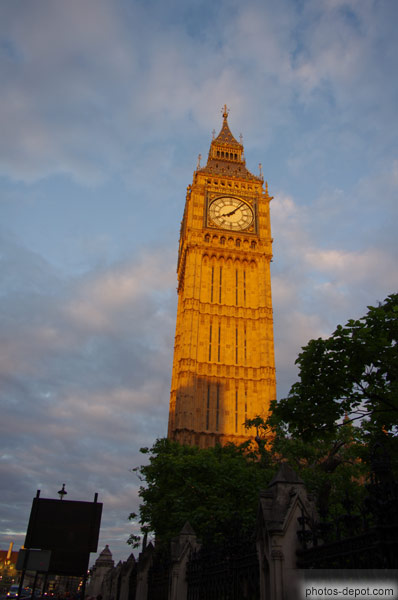 photo de Big Ben au soleil couchant