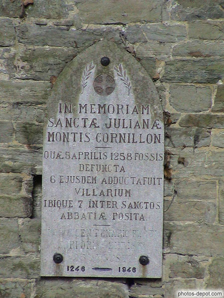 Une des rares plaques subsistant dans l'abbaye Belgique, Abbaye de Villers, Photo 2004