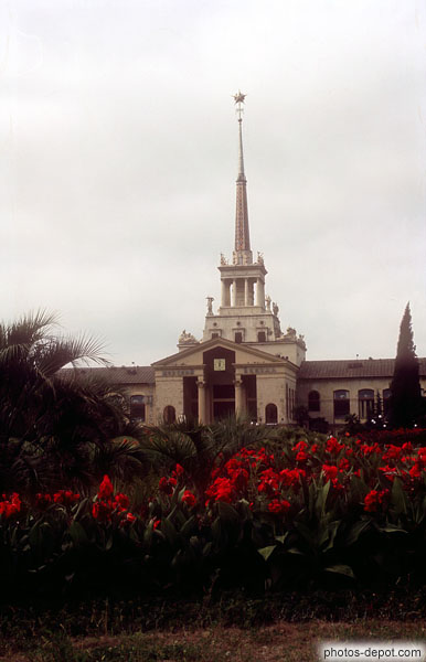 photo de fleurs rouges devant batiment