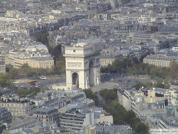 photo d'Arc de Triomphe  vue de la tour Eiffel