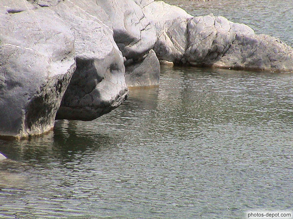 photo de rochers surplombant l'eau