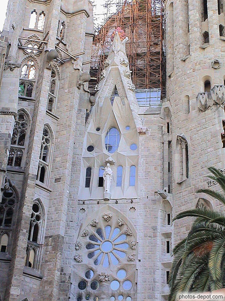 photo de détail facade de la Sagrada Familia (Antonio Gaudi)