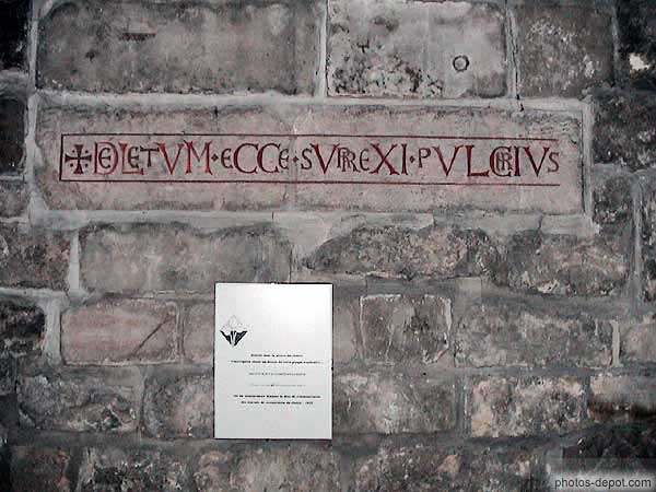 Inscription sur le mur de l'Abbaye