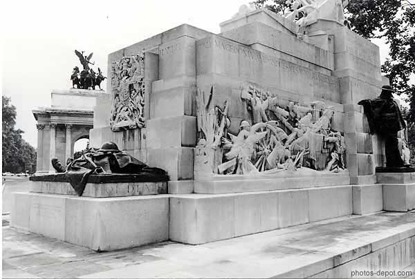 photo de monument soldats devant l'Arche Wellington