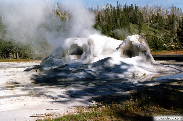 photo de concretions formées par le geyser