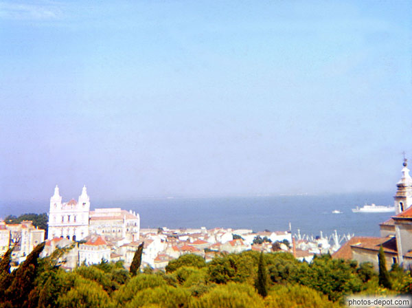 photo de vue de la ville devant la mer