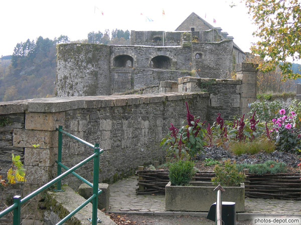 Les trois corps du fort en enfilade